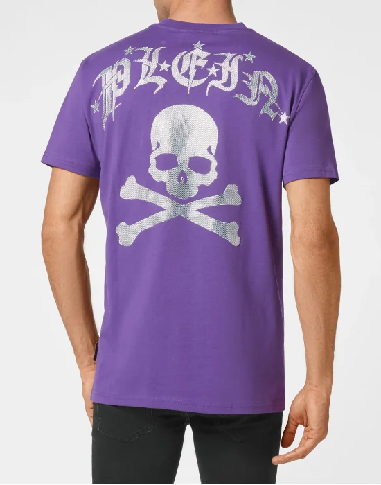 T-shirt Round Neck SS Gothic Plein with Crystals