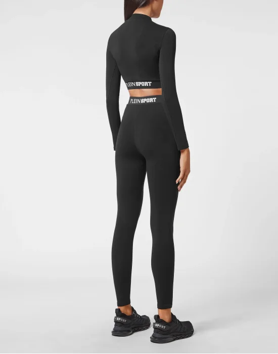 Workout Set: Leggings + Long Sleeve Cropped Top