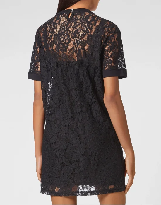 T-shirt Short Dresses Lace