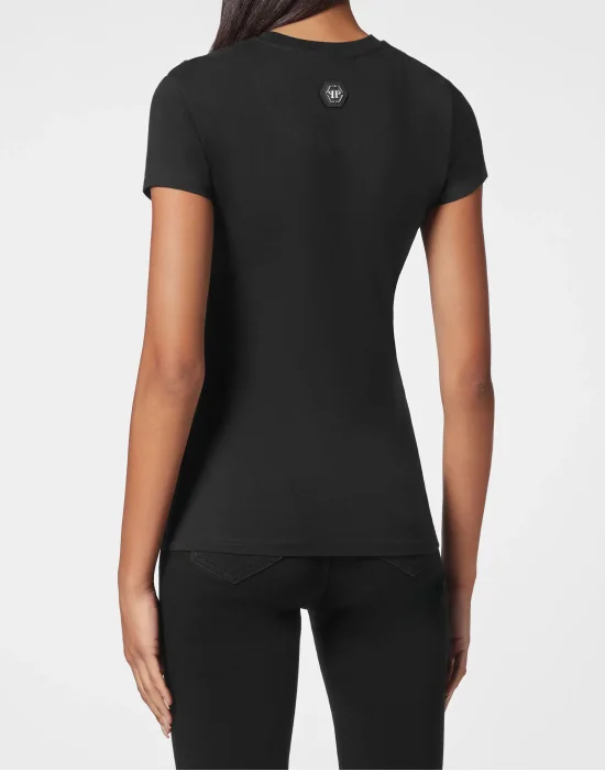 T-shirt Round Neck SS Sexy Pure Fit with Crystals