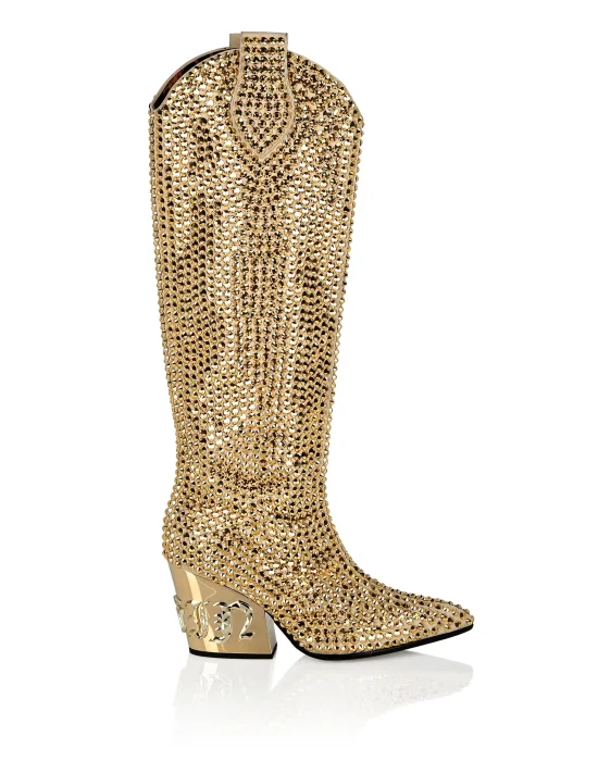 CowBoy Mid-Heel Boots  Gothic Plein with Crystals