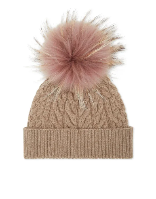 Wool Beanie with Real Fur