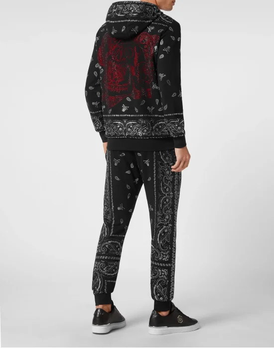 Jogging Tracksuit: Hoodie Sweatjacket/Trousers Paisley Bandana