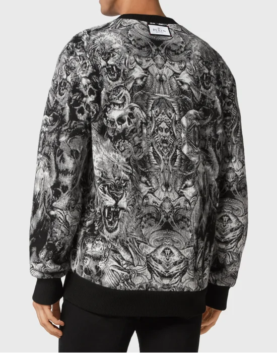 Knit Pullover Round Neck LS Tattoo