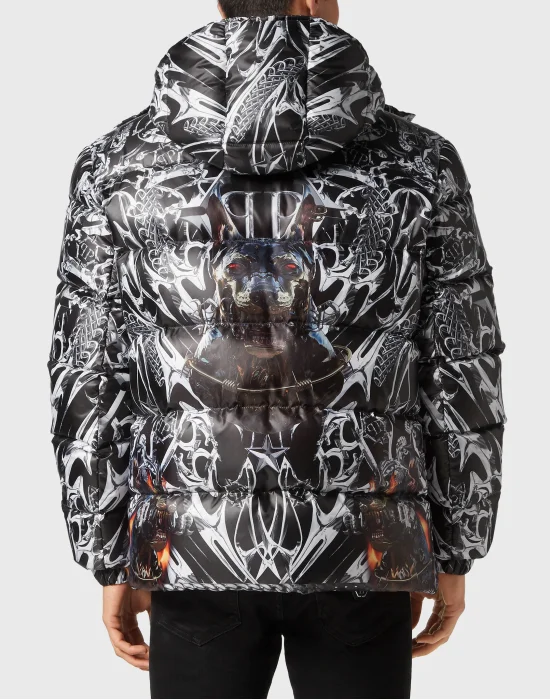Nylon Puffer Jacket Chrome