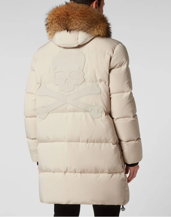 Nylon Parka with Real Fur Skull&Bones