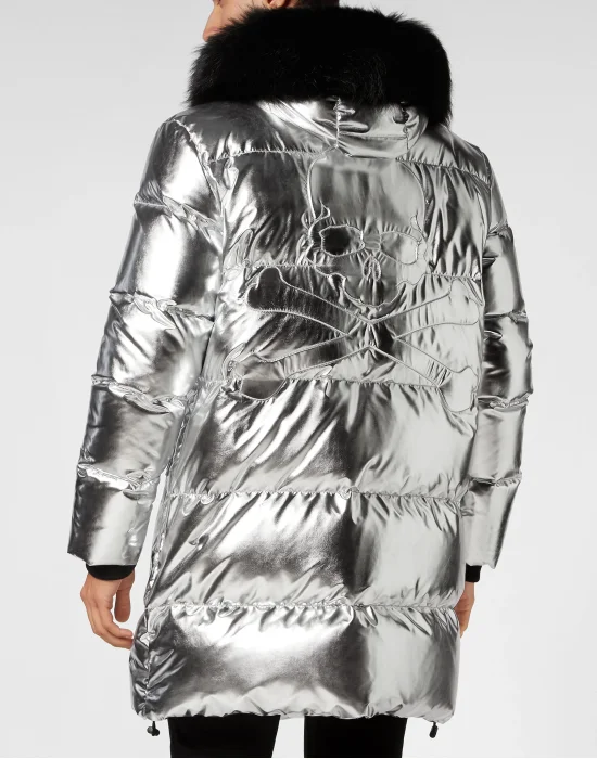 Nylon Parka with Real Fur Skull&Bones