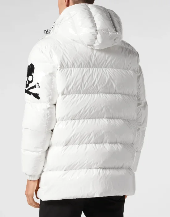 Oversize Nylon Puffer Jacket Skull&Bones