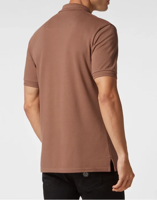 Slim Fit Jersey Polo Shirt Skull