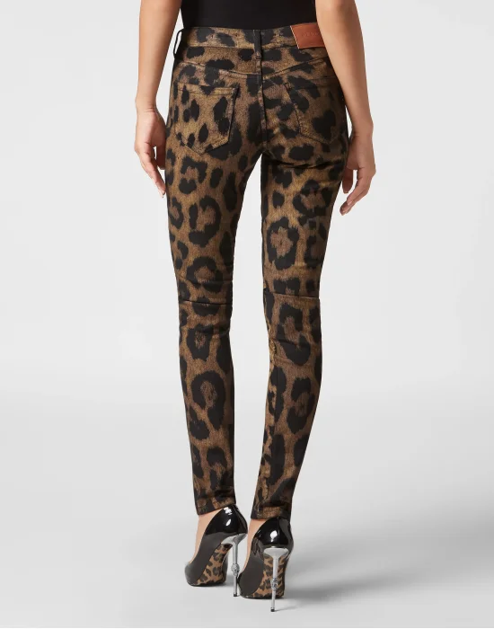 Denim Jeggings Leopard