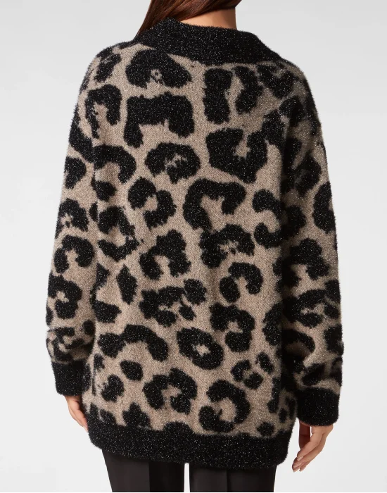 Lurex Cardigan Leopard