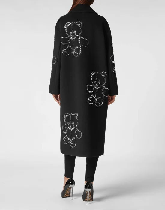 Wool Cloth Oversize Coat Castoni Teddy Bear