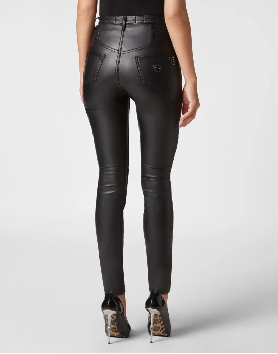 Eco leather Super High Waist Jeggings Cowboy