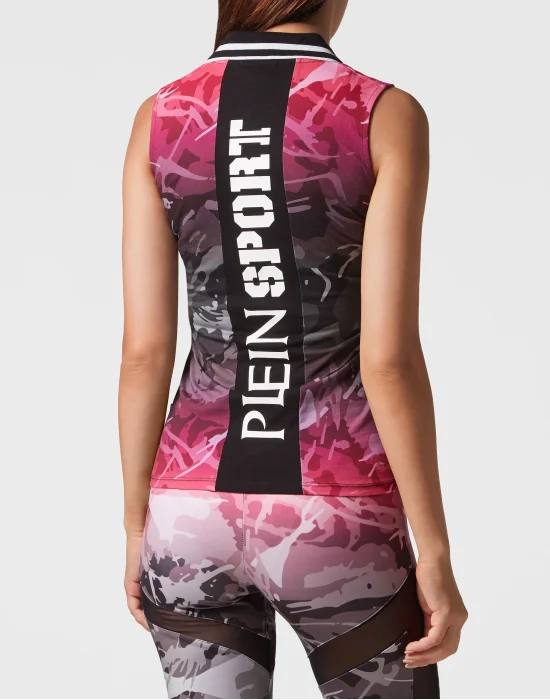 Sleeveless Polo shirt Camouflage
