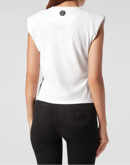 Padded Shoulder Tank Top Iconic Plein