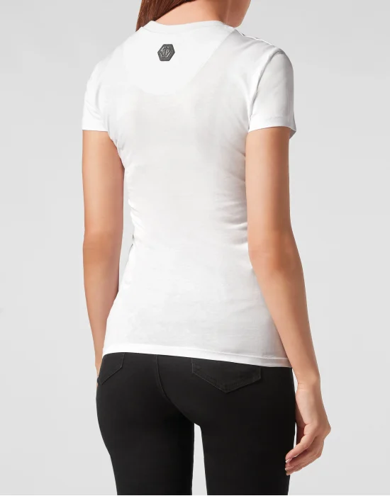 T-shirt Round Neck Sexy Pure Fit Crystal