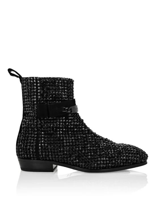 Suede Flat Boots Stones