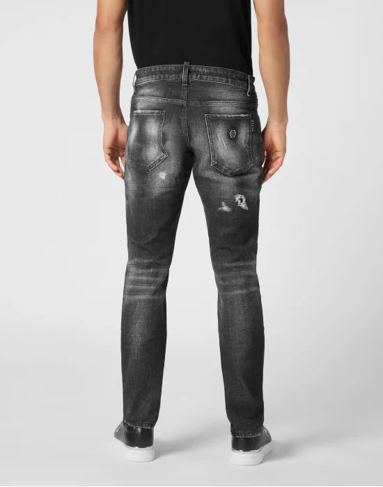 Denim Super Straight Cut Trousers