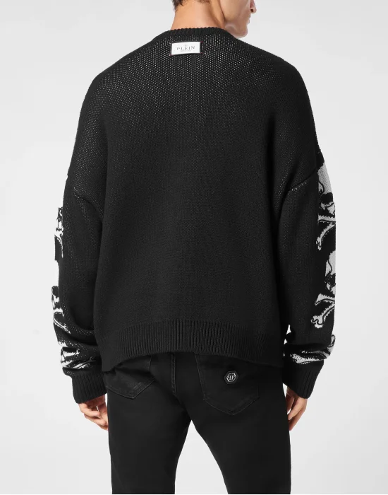 Pullover Round Neck Long-Sleeve Gothic Plein
