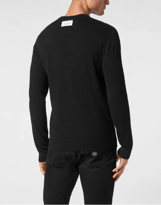 Pullover Round Neck Long-Sleeve Hexagon