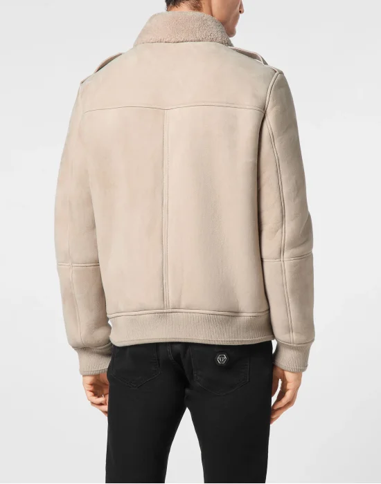 Shealing Leather Bomber