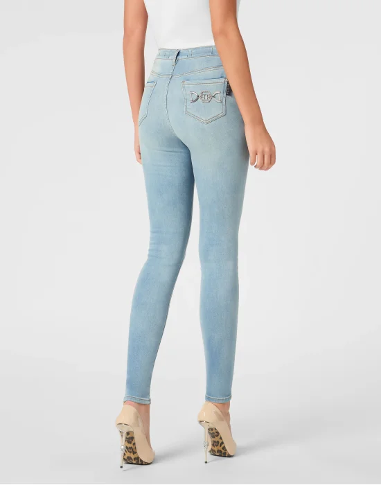 Denim High Waist Jegging Trousers Hexagon