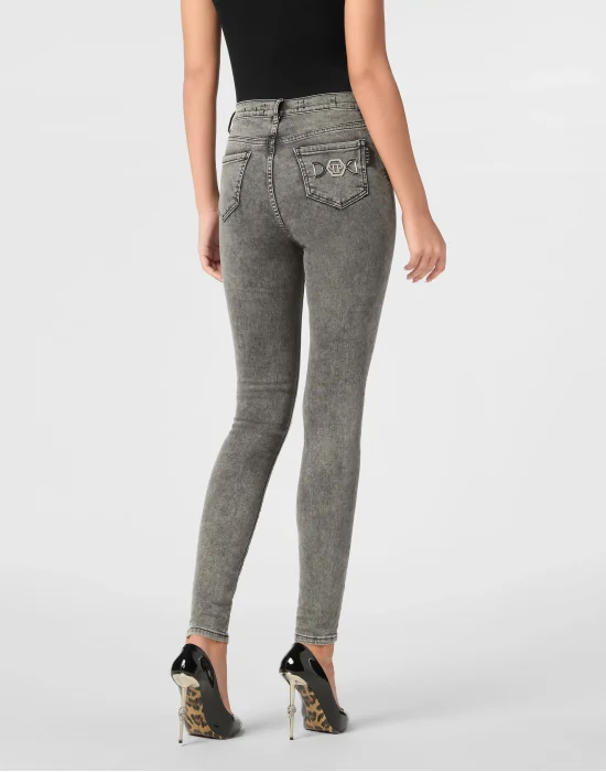Denim High Waist Jegging Trousers Hexagon