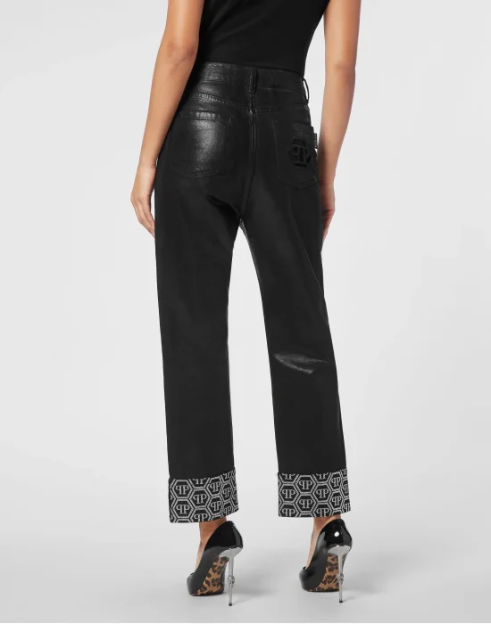 Denim Trousers Loose Fit Cufffed Monogram