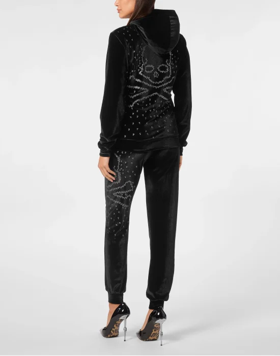 Jogging Set Hoodie/Trousers Strass Skull&Bones