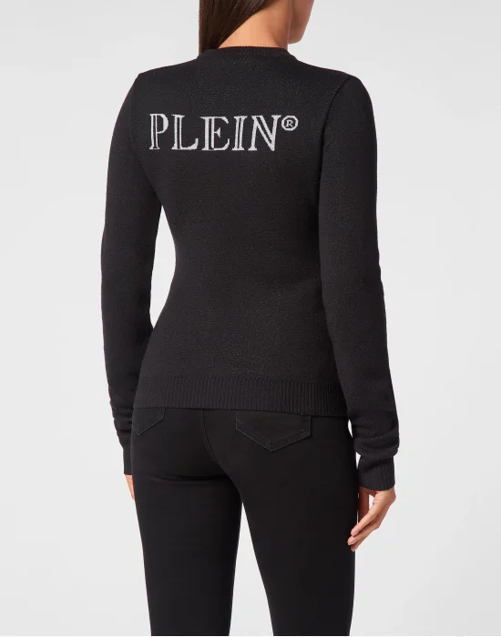 Pullover Round Neck Sexy Pure Strass Teddy Bear