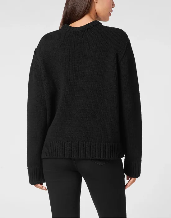 Pullover Round Neck Strass Monogram