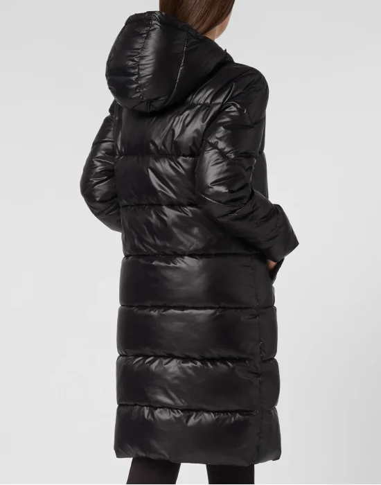 Nylon Long Puffered Jacket