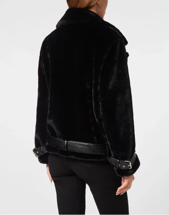 Shearling Eco Fur Coat