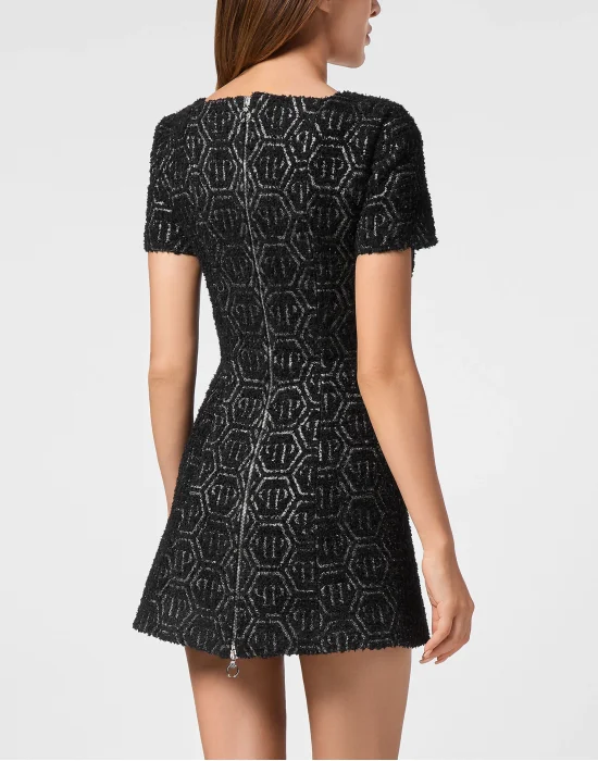 Tweed Short Dress Monogram
