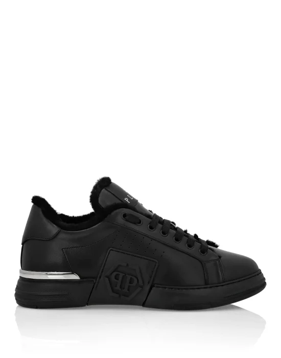 Nappa Leather Lo-Top Sneakers With Fur Hexagon