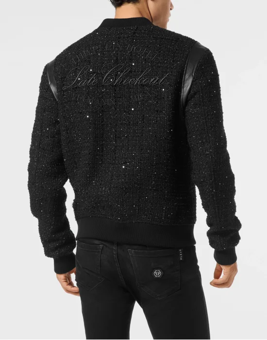 Embroidered Tweed Bomber Plein Hotel