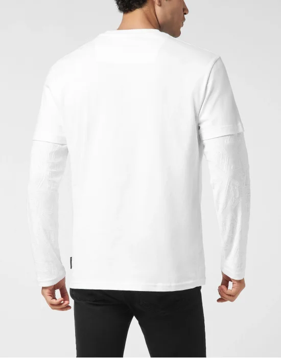 Double-Sleeved Longsleeve T-Shirt Jacquard Crest