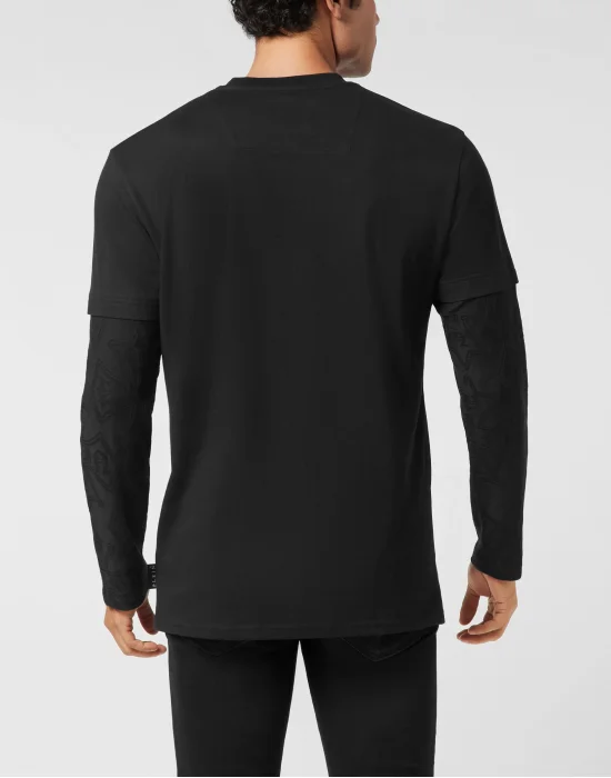 Double-Sleeved Longsleeve T-Shirt Jacquard Crest