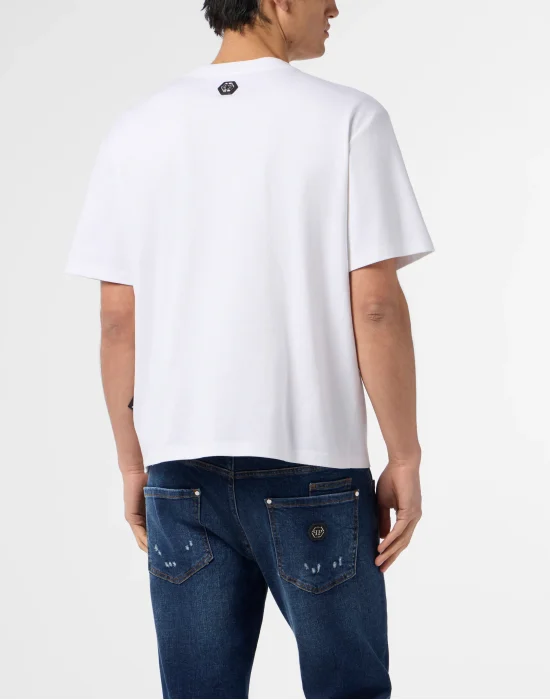 Washed Round Neck T-Shirt Plein Eagle