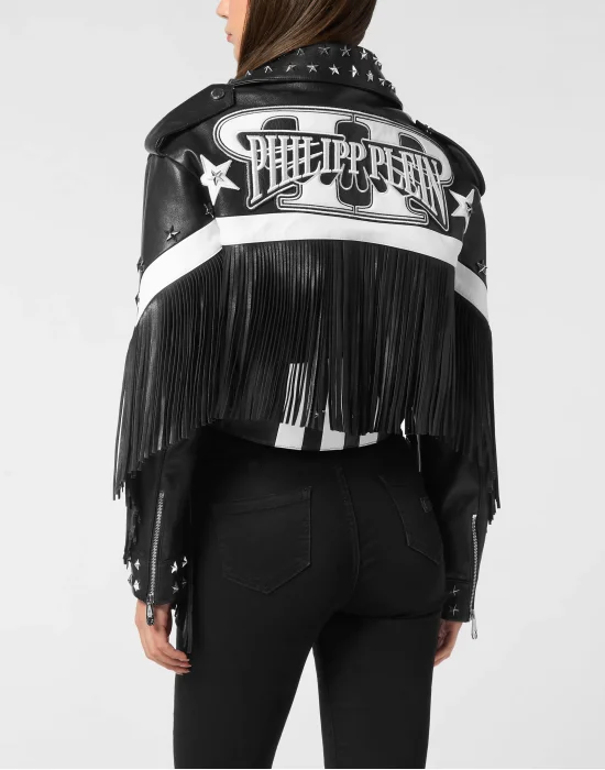 Vintage Leather Moon Biker with Fringes America