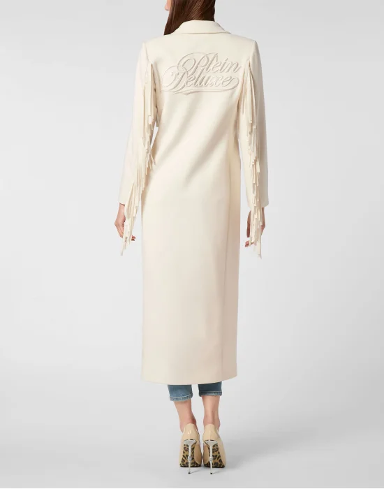 Fringes Long Coat Plein Deluxe