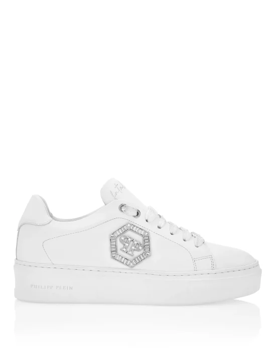 Nappa Leather Low Top Sneakers Crystal Fatale