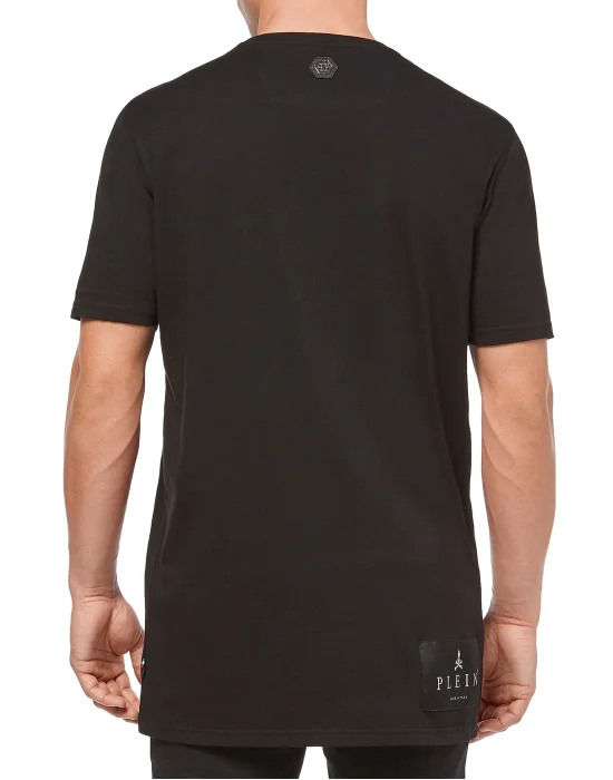 T-shirt Black Cut Round Neck "Talk"