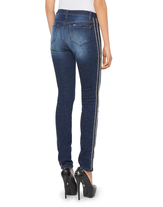 High Waist Jegging "Crystals Stripes"