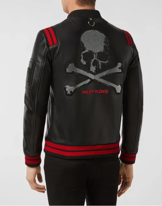 Leather Bomber Skull