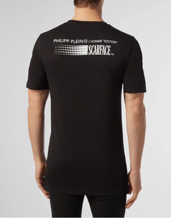 T-shirt Black Cut Round Neck