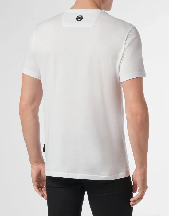T-shirt Platinum Cut Round Neck Skull