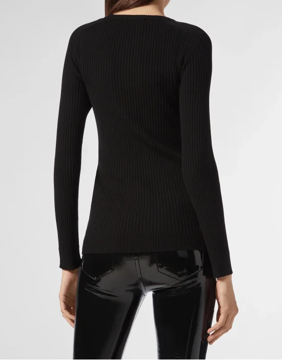 Pullover Round Neck LS Crystal Plein