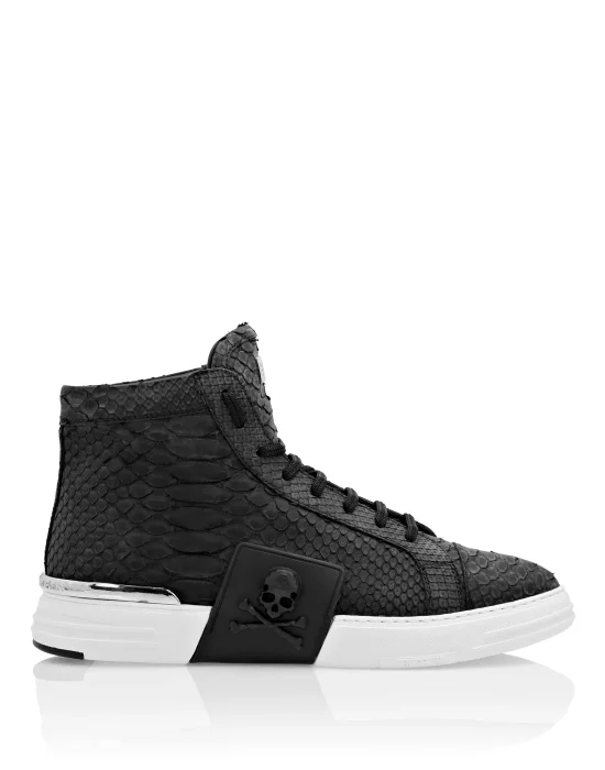 HI-TOP SNEAKERS MONEY KICK$ PYTHON SKULL