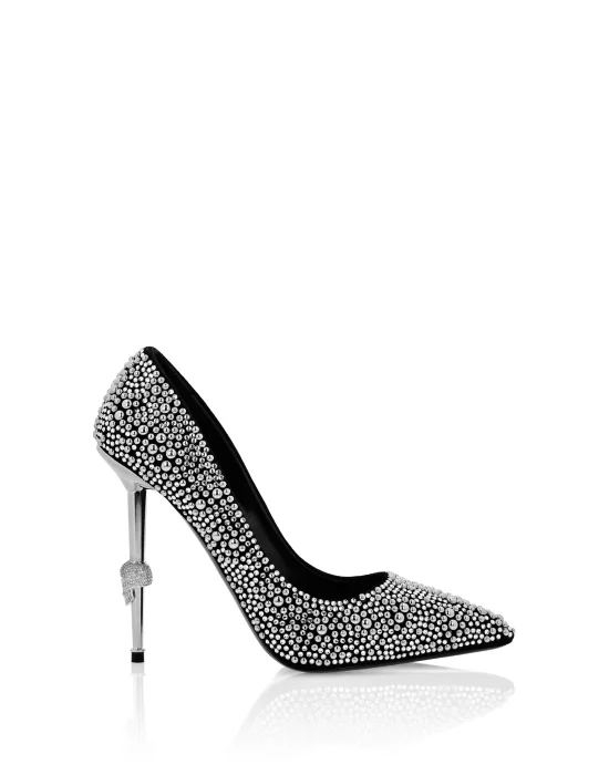 Suede Decollete Hi-Heels Crystal